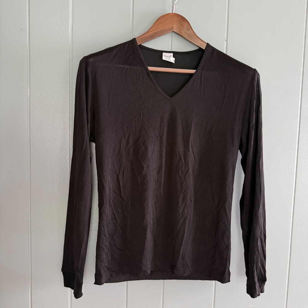 Under Silk Black Silk Layering Long Sleeve Top Womens L Base Layer Gorpcore